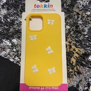 Apple Yellow Case with White Bows for iPhone 12 Pro Max